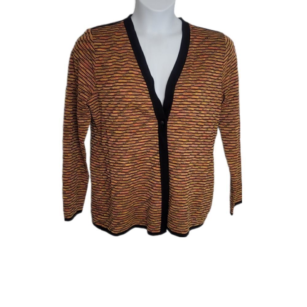 MISOOK cardigan striped button‎ up orange gradient sweater M